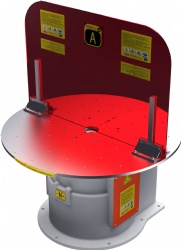 Single axis horizontal double position positioner