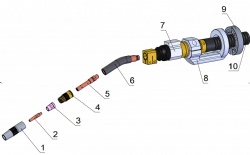 350a air cooled welding gun consumables