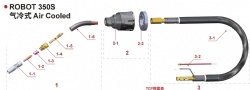350a air cooled welding gun consumables